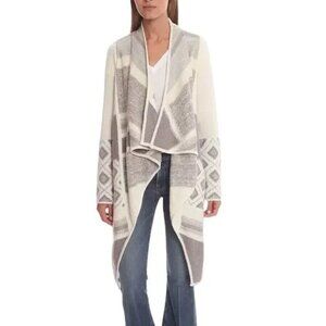 Vince Wool Alpaca Grey Cream Cardigan Oversized Sweater M